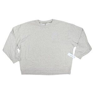 Calvin Klein CK Embroidered Crew Neck Women's Sweatshirt NWT Cortado Beige